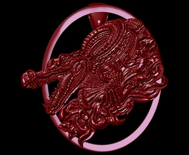 Crocodile Pendant 2 3D print model_16