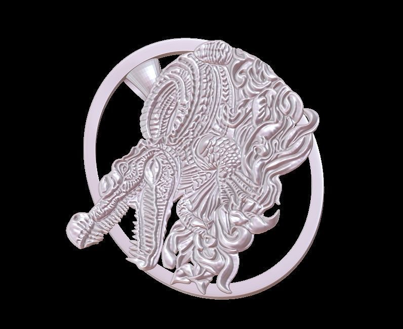 Crocodile Pendant 2 3D print model_2