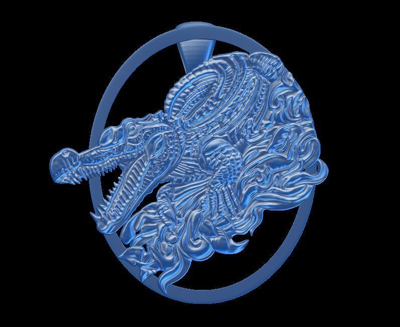 Crocodile Pendant 2 3D print model_5