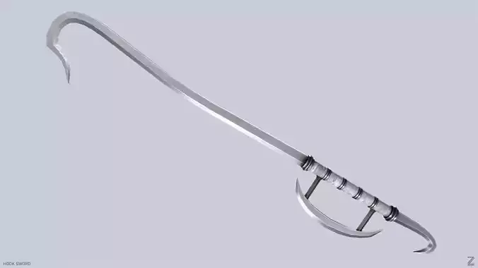 Hook sword Low-poly 3D model