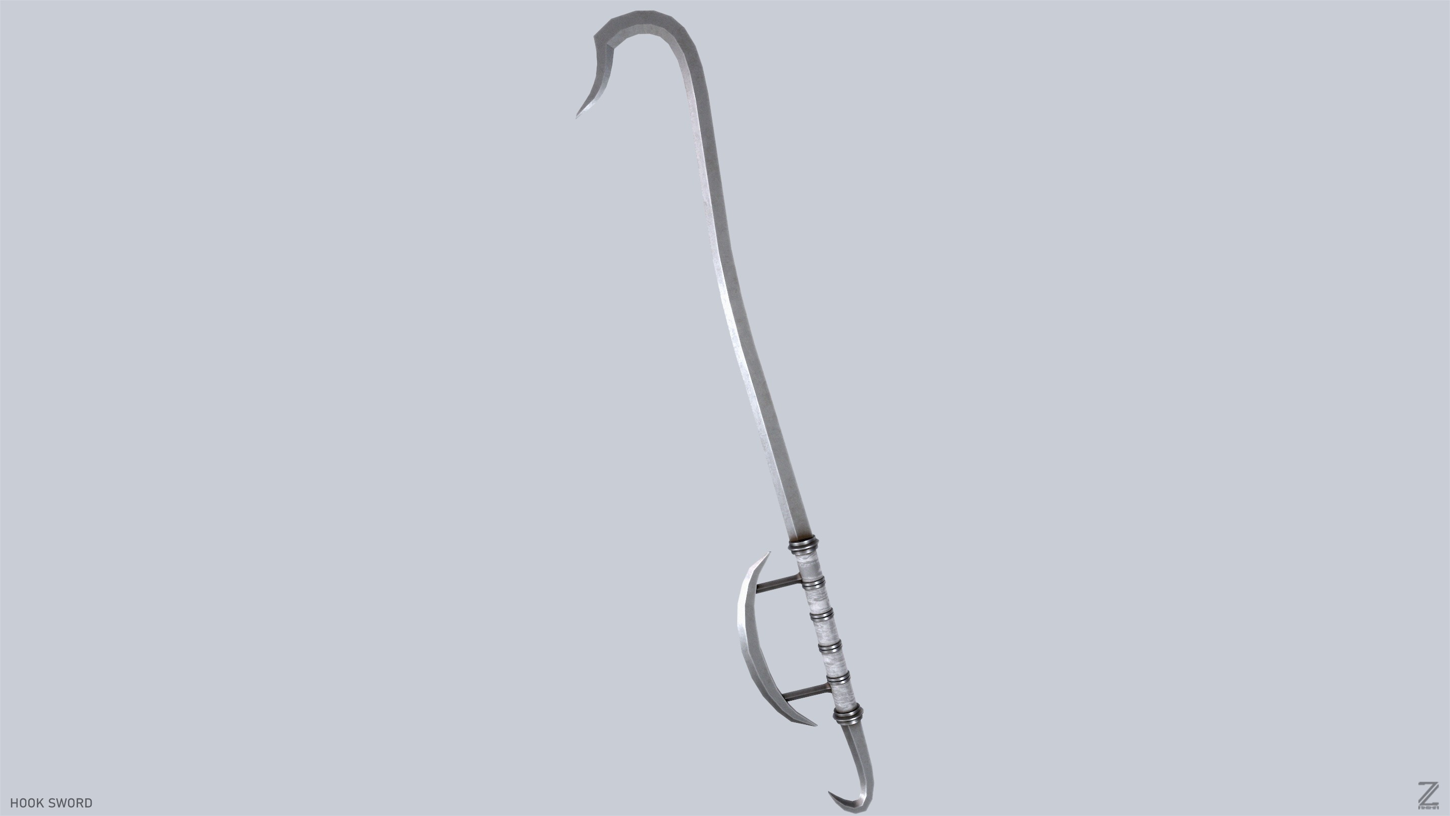 Hook sword Low-poly 3D model_7