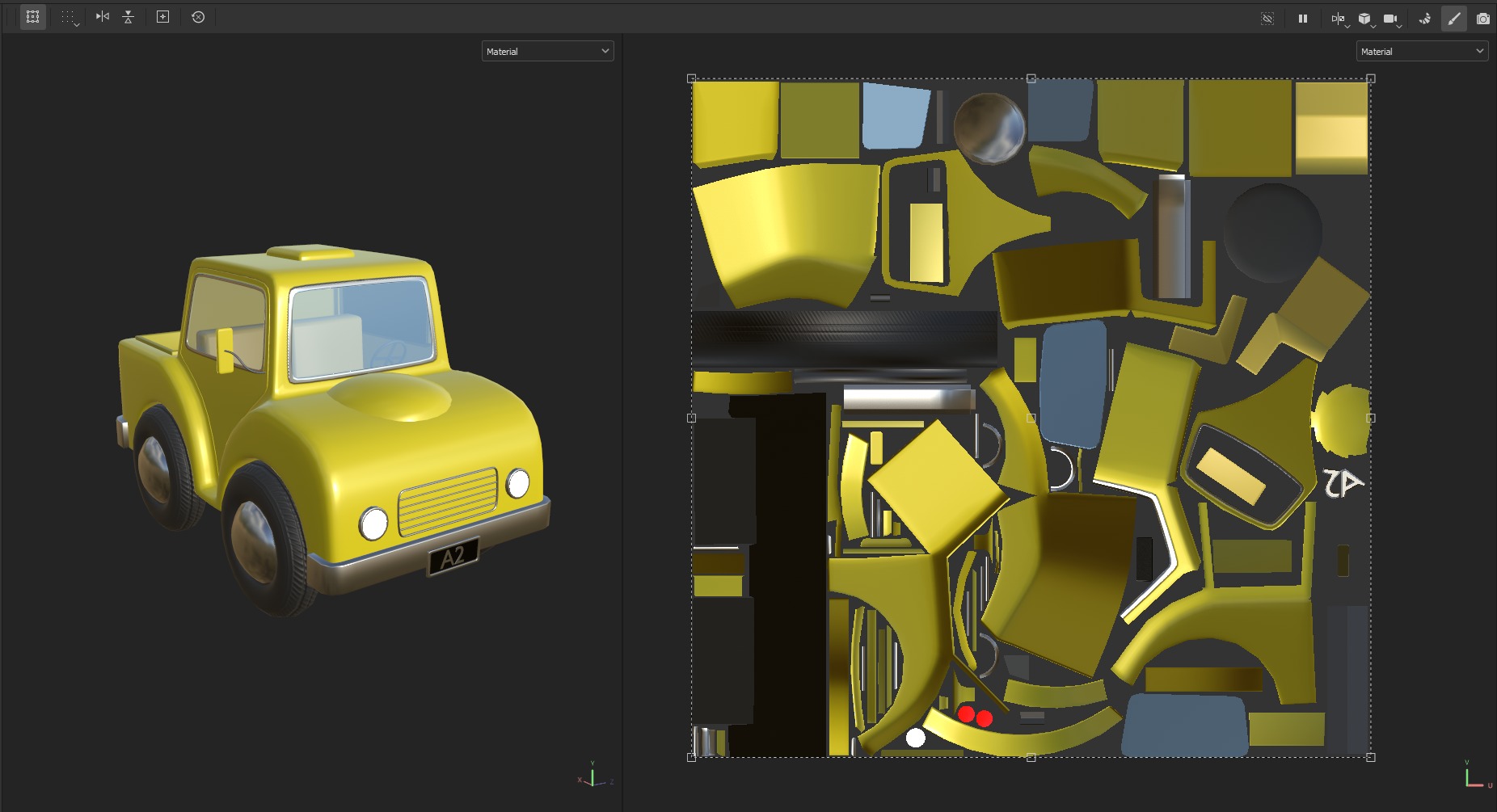 Cartoon Truck PBR and Rigged 3D model_21