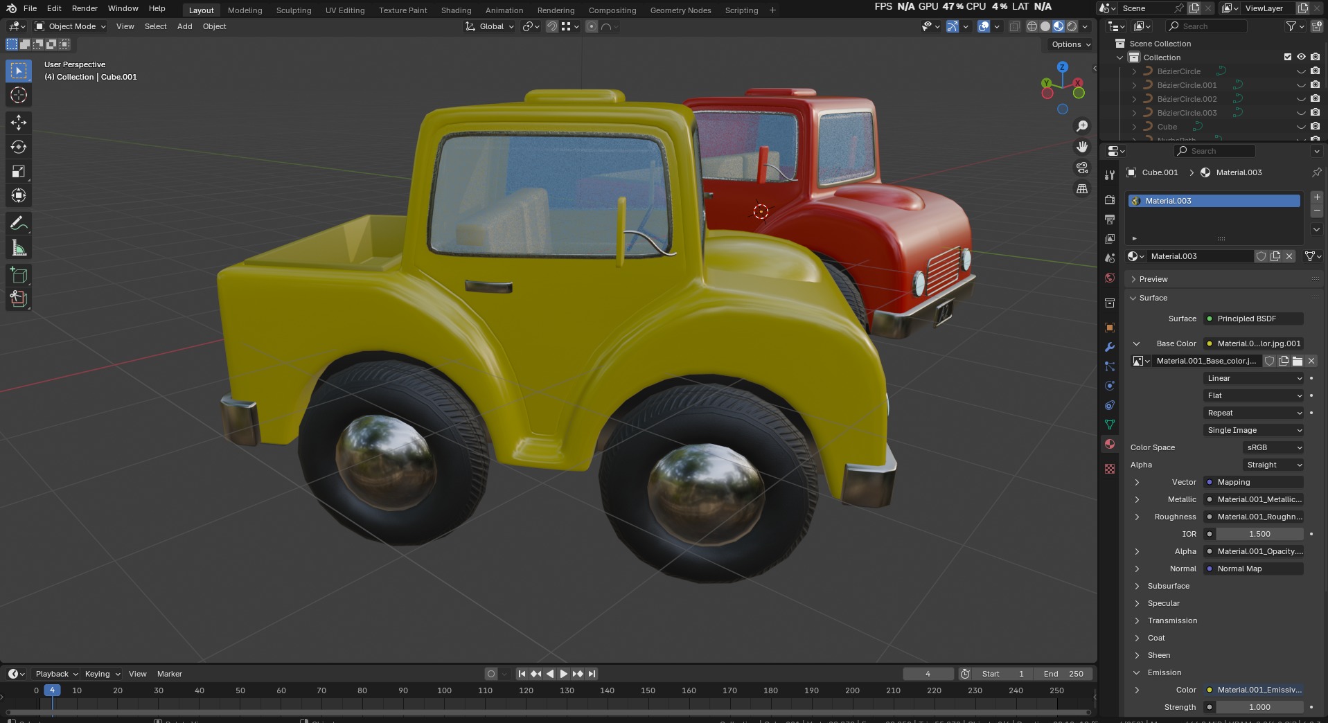 Cartoon Truck PBR and Rigged 3D model_38