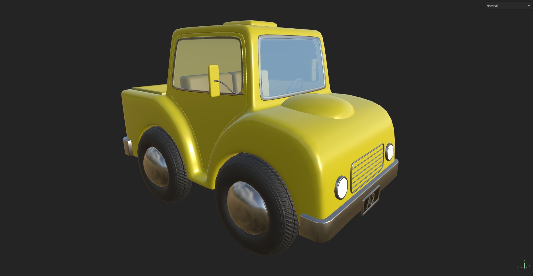 Cartoon Truck PBR and Rigged 3D model_17