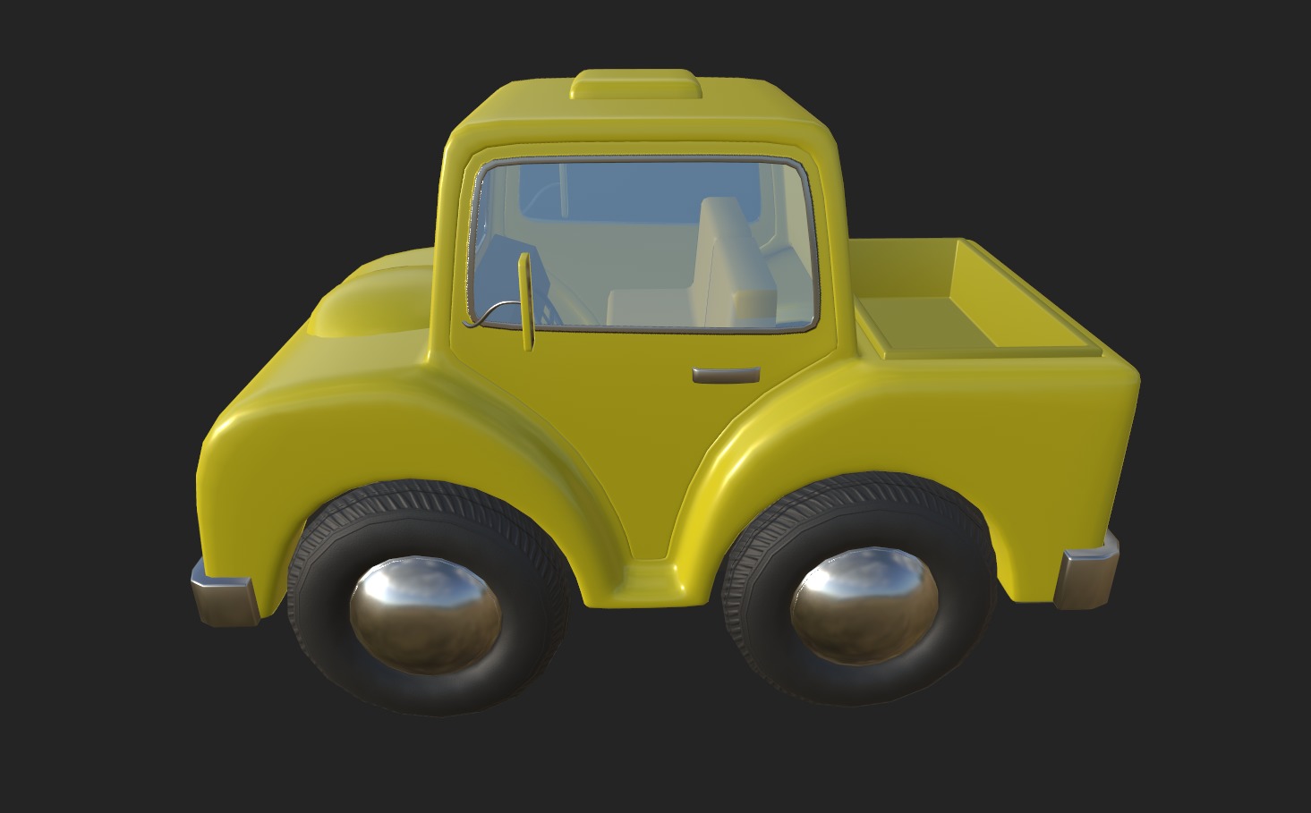 Cartoon Truck PBR and Rigged 3D model_41
