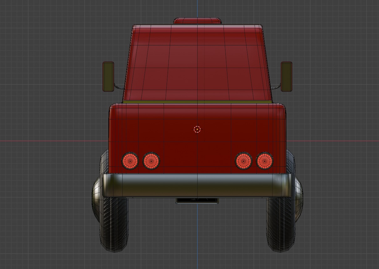 Cartoon Truck PBR and Rigged 3D model_4