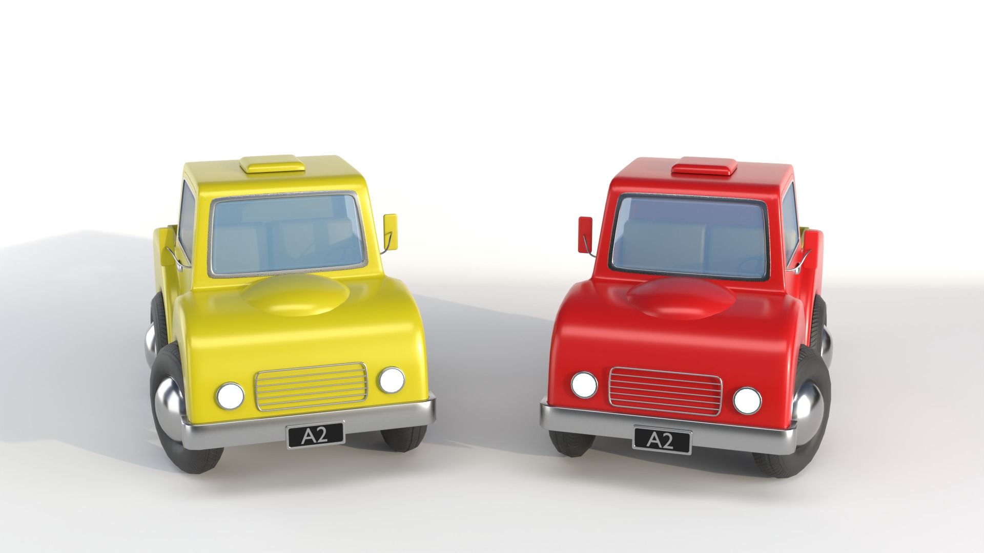 Cartoon Truck PBR and Rigged 3D model_2