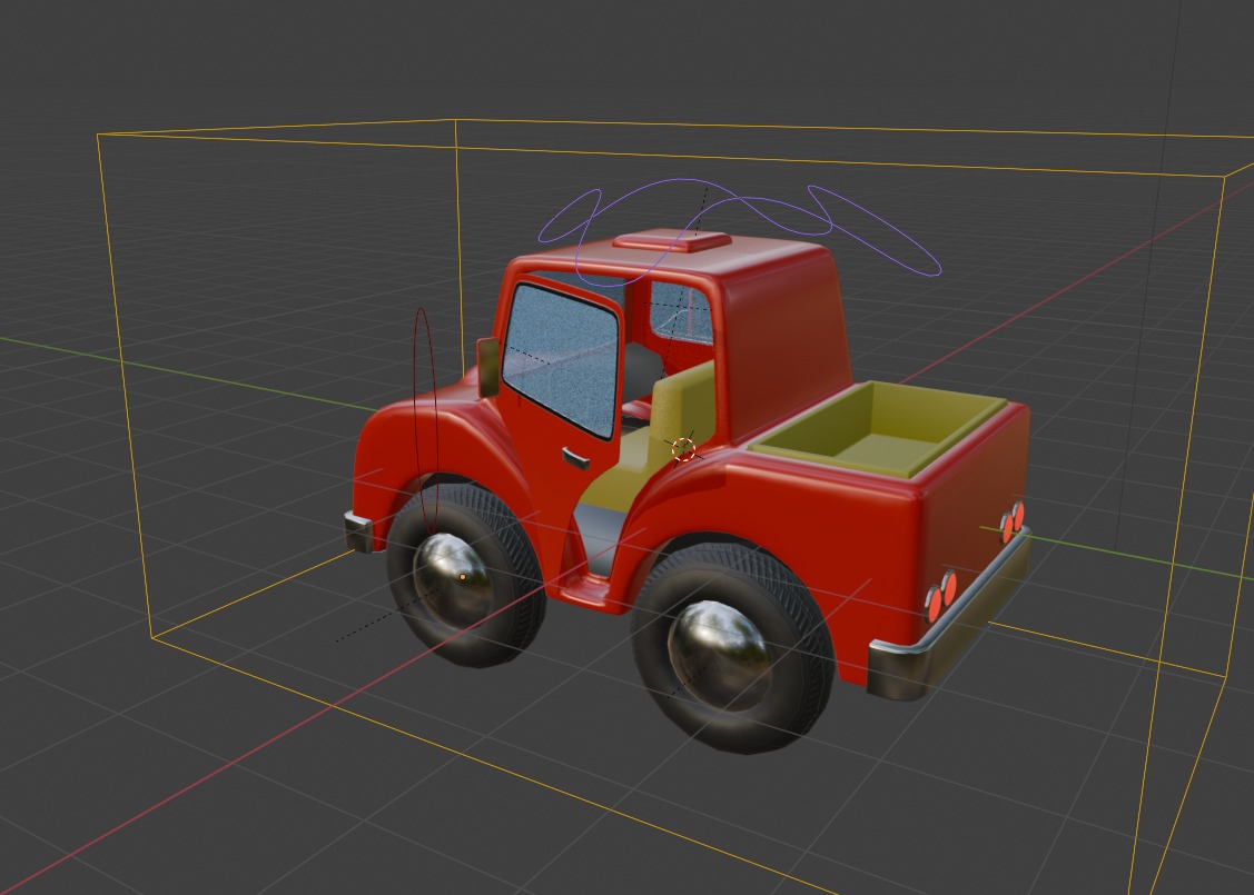 Cartoon Truck PBR and Rigged 3D model_13