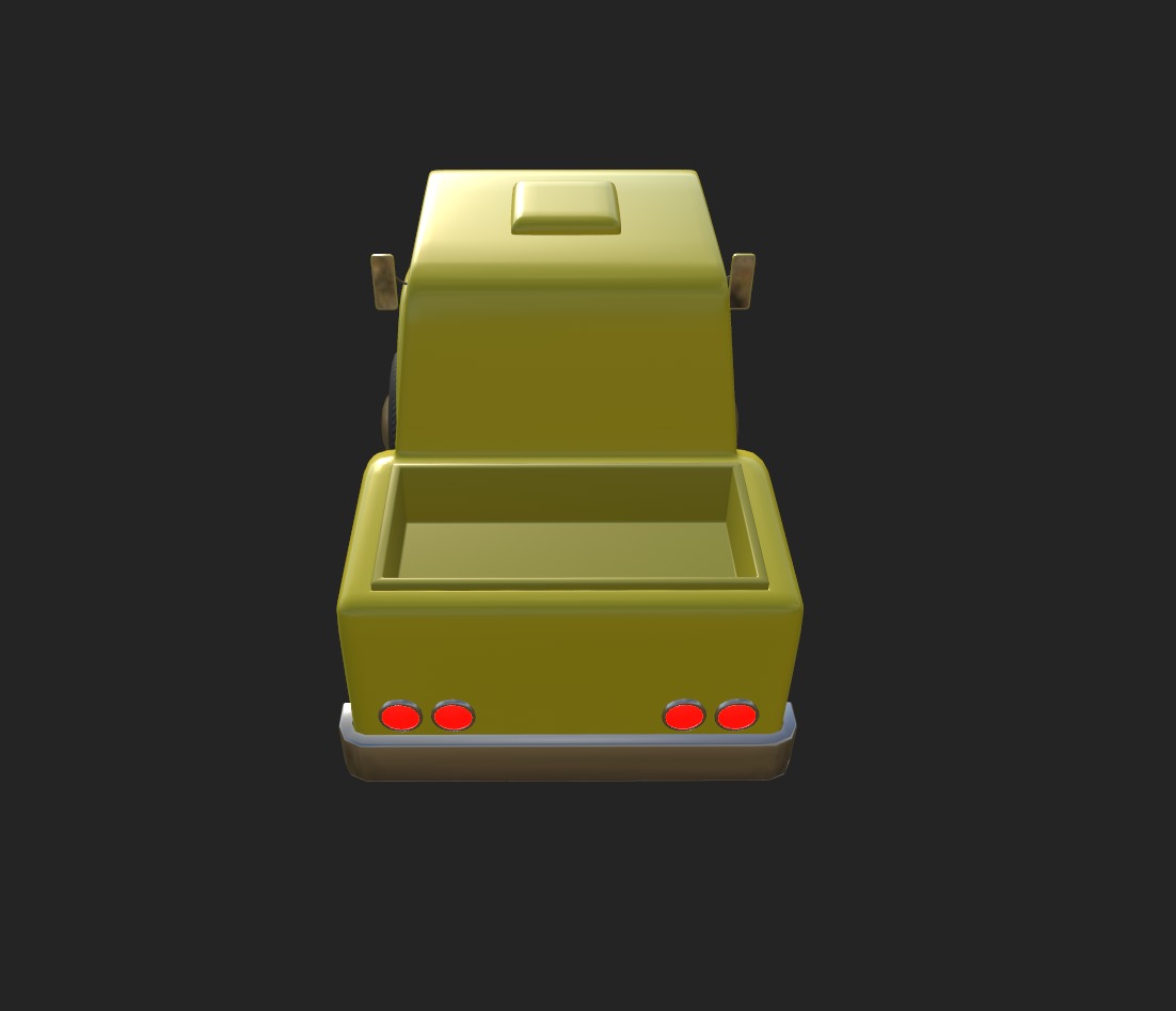 Cartoon Truck PBR and Rigged 3D model_19