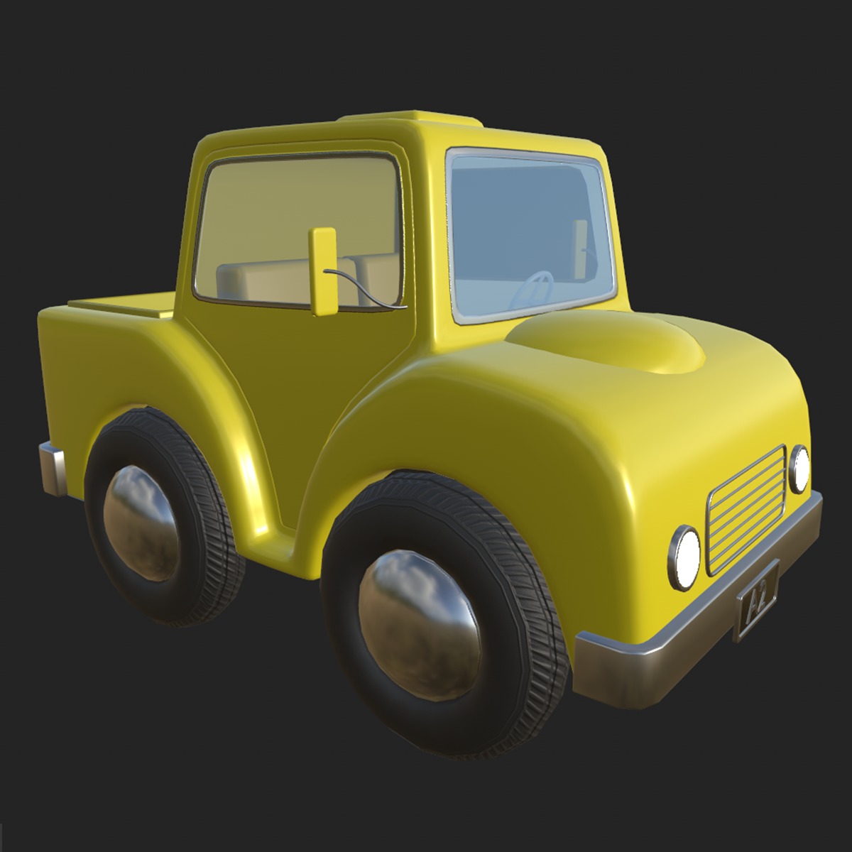 Cartoon Truck PBR and Rigged 3D model_43