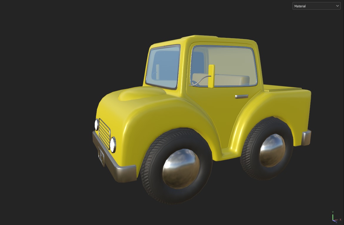 Cartoon Truck PBR and Rigged 3D model_15