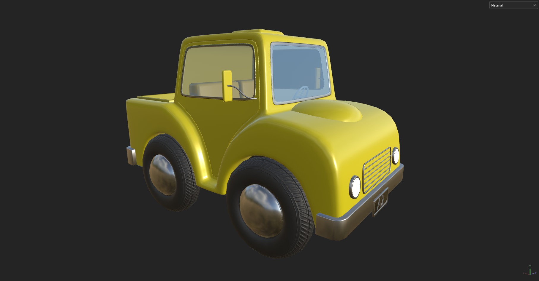 Cartoon Truck PBR and Rigged 3D model_45
