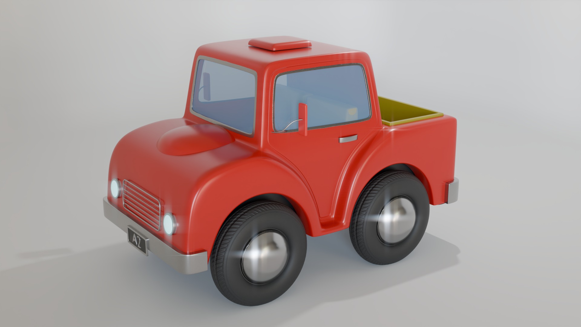 Cartoon Truck PBR and Rigged 3D model_37