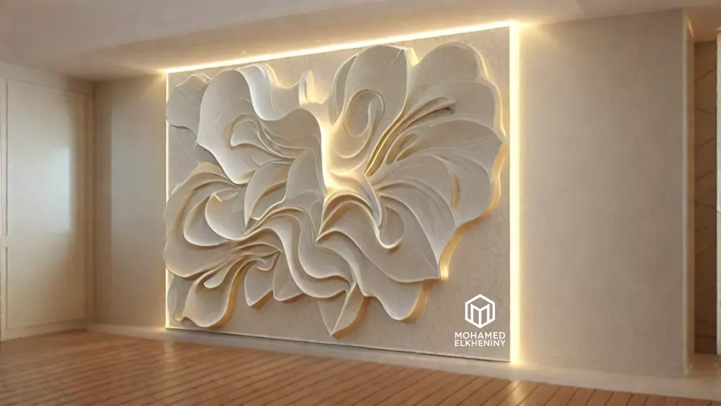 modern panel wall decor set wall relief mural CNC 80 3D model_0