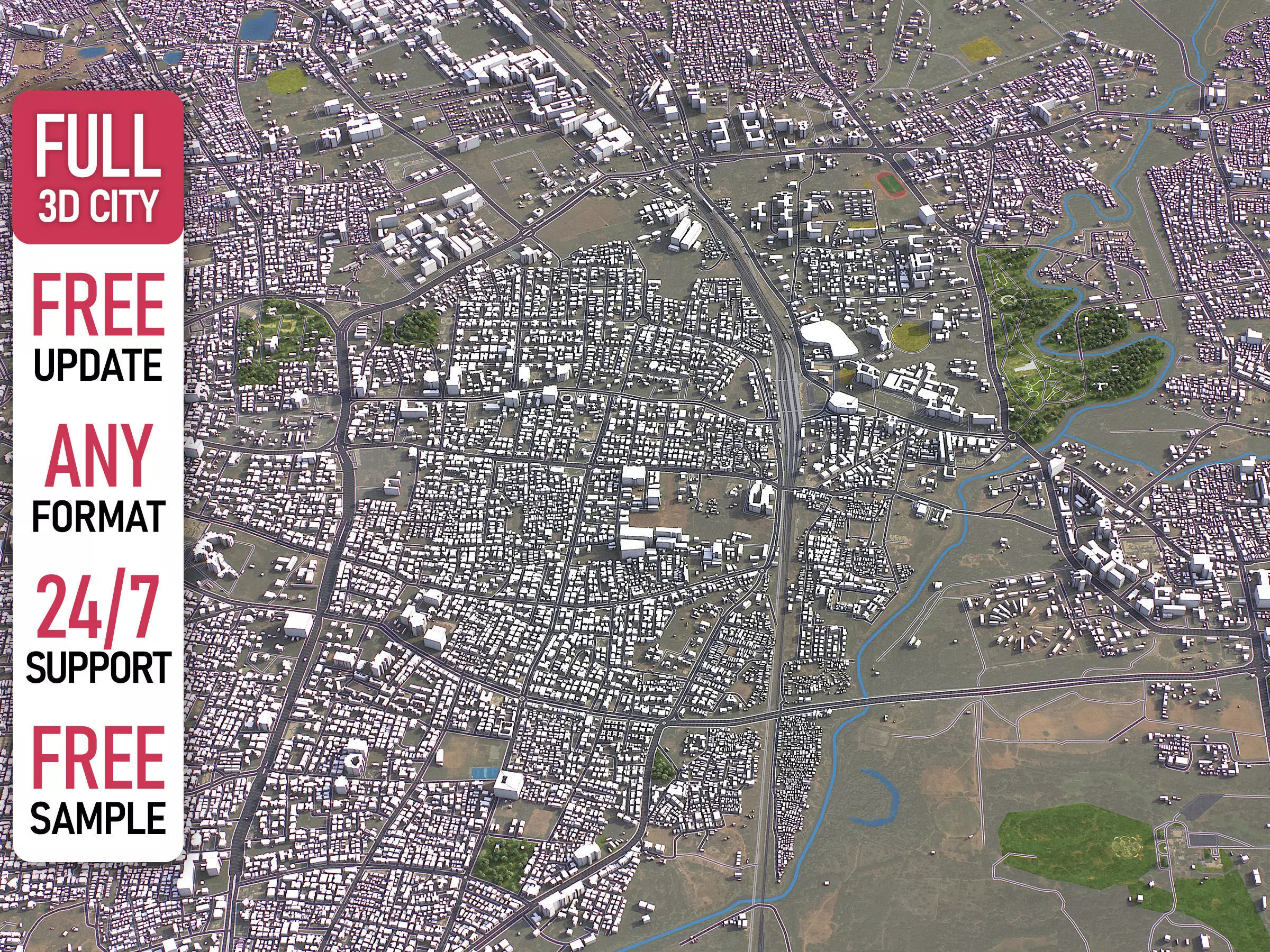 Vadodara - 3D City Model Low-poly 3D model
