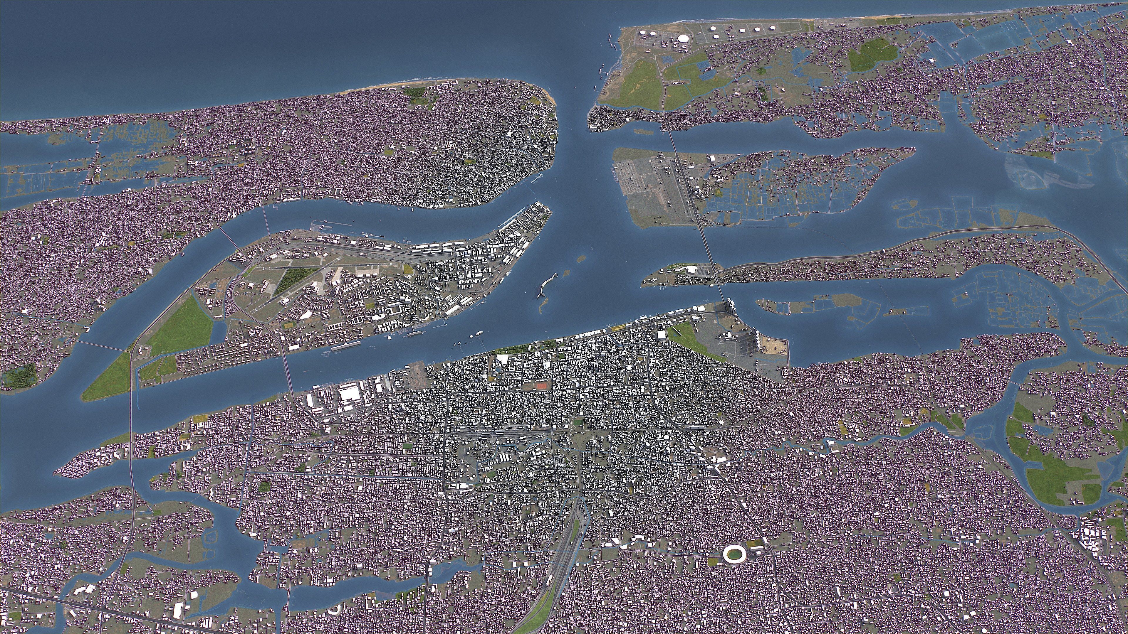 Kochi - 3D City Model Low-poly 3D model_4