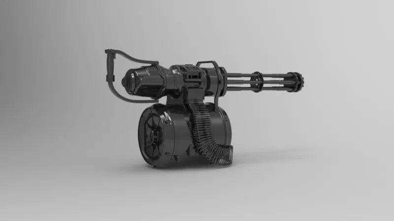 Minigan fast-firing automatic weapon 3D model_0
