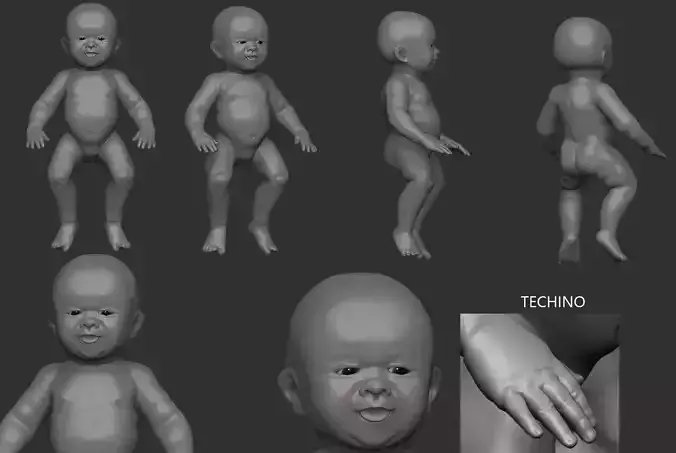 smiling baby 3d print