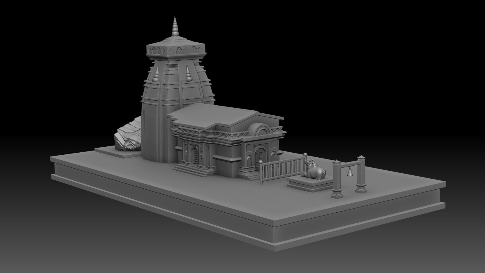 kedarnath temple dedicated to Lord Shiva 3D print model_1