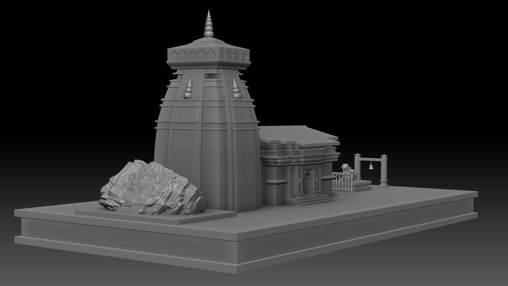 kedarnath temple dedicated to Lord Shiva 3D print model_2