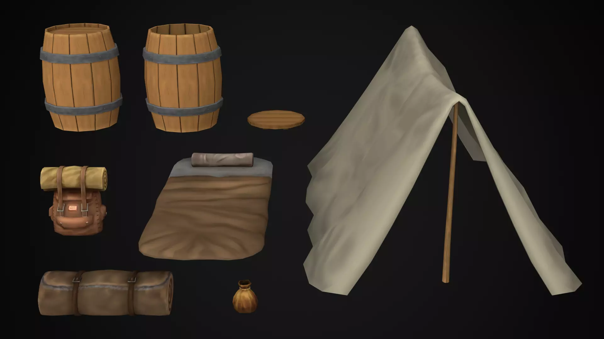 Camp - Stylized Fantasy Environment Low-poly 3D model_4