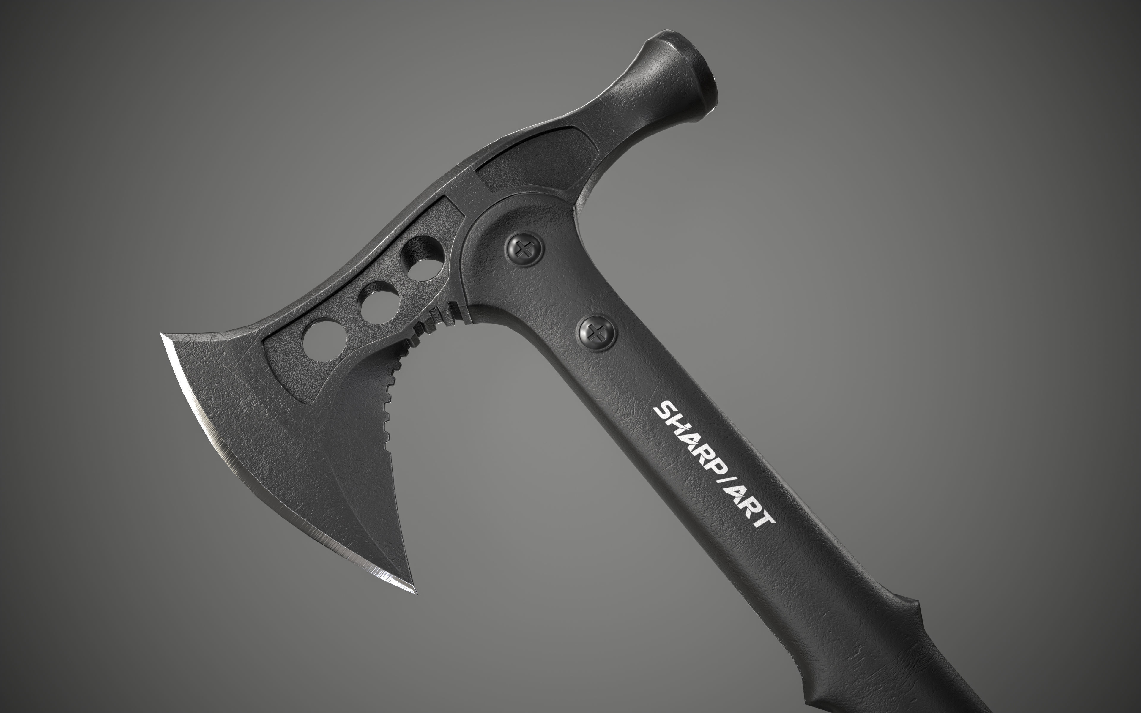 Axe Karambit Dagger Knife Weapon PBR Gameready Low-poly 3D model_4