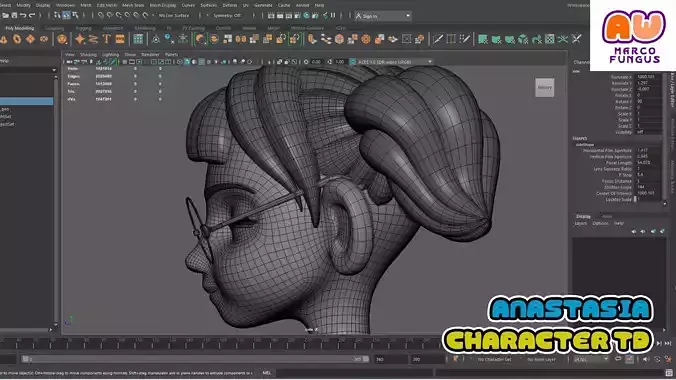 AnastasiaTD - Model ready for rigging in the mgear framework