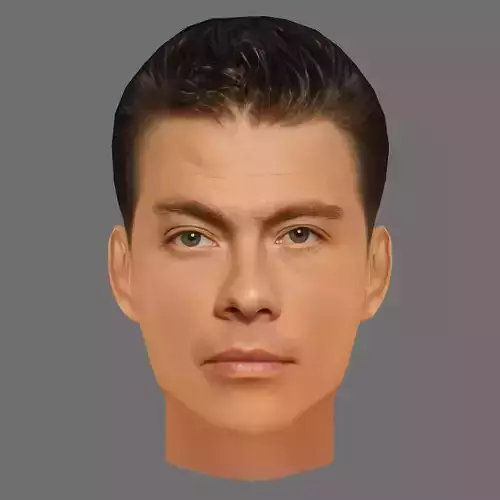 Claude Van Damme Head - Low poly head for game