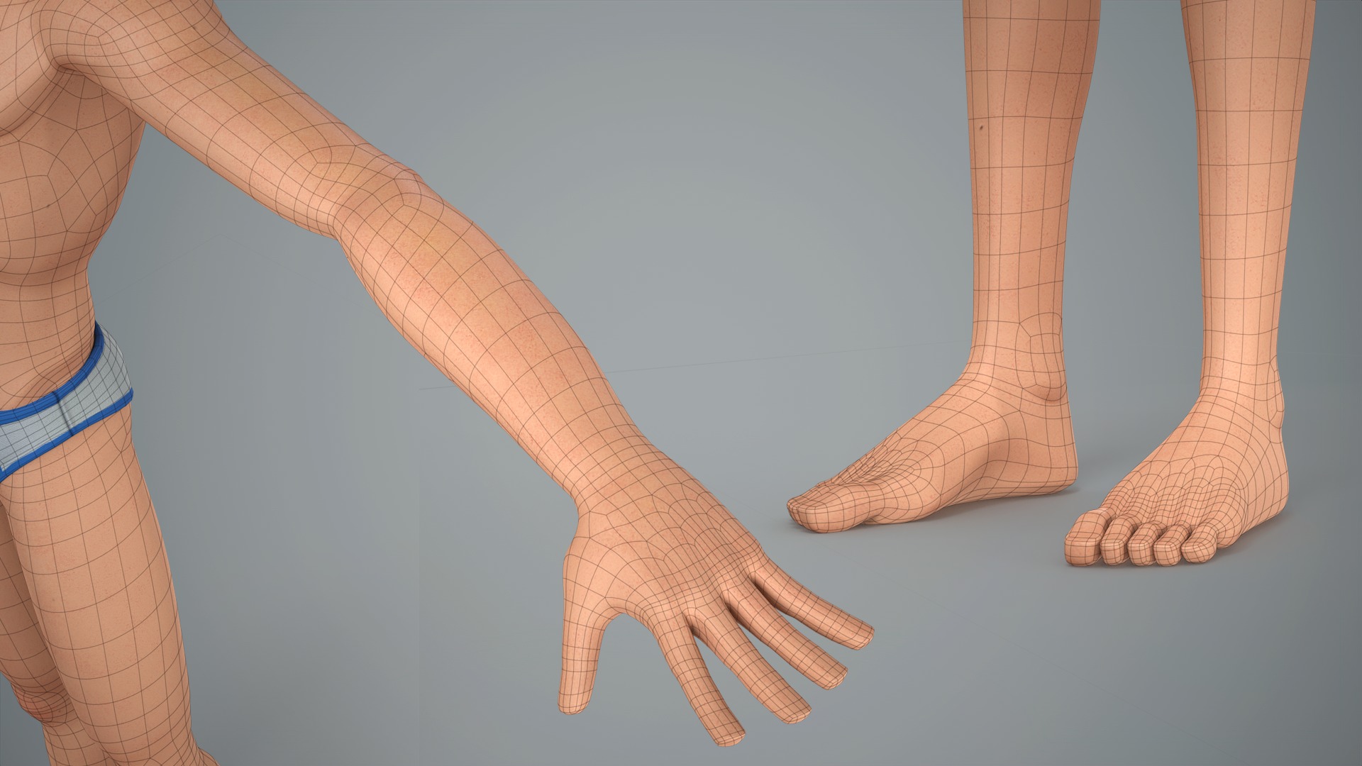 Cartoon male character Jean Low-poly 3D model_9