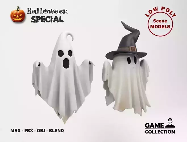 Ghosts Low-poly 3D model