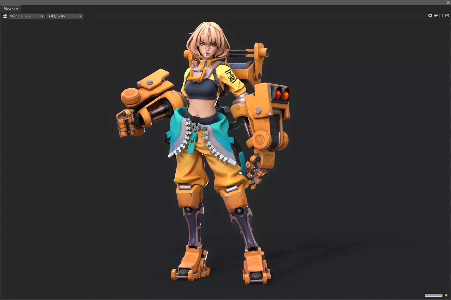 Mecha girl 3D model_0