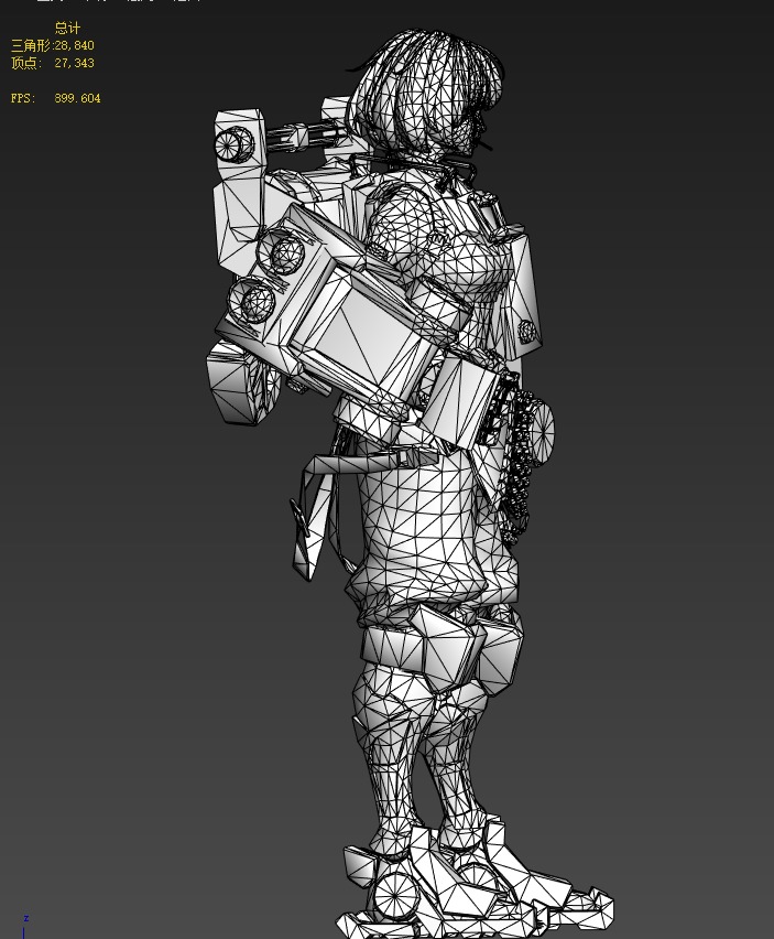 Mecha girl 3D model_23