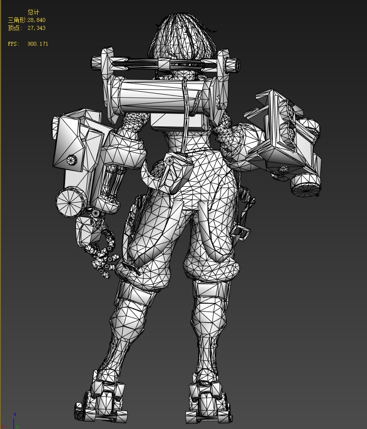 Mecha girl 3D model_22