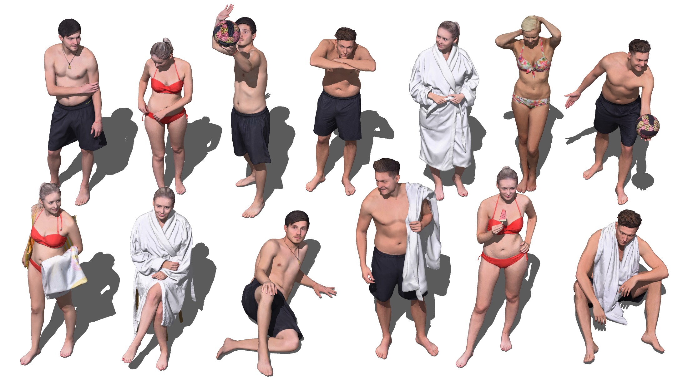 3D beach swimsuit character model 3D model_1