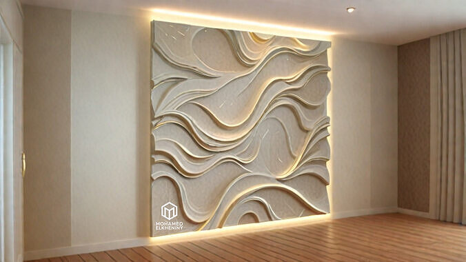 modern panel wall decor set wall relief mural CNC 81 3D model | CGTrader
