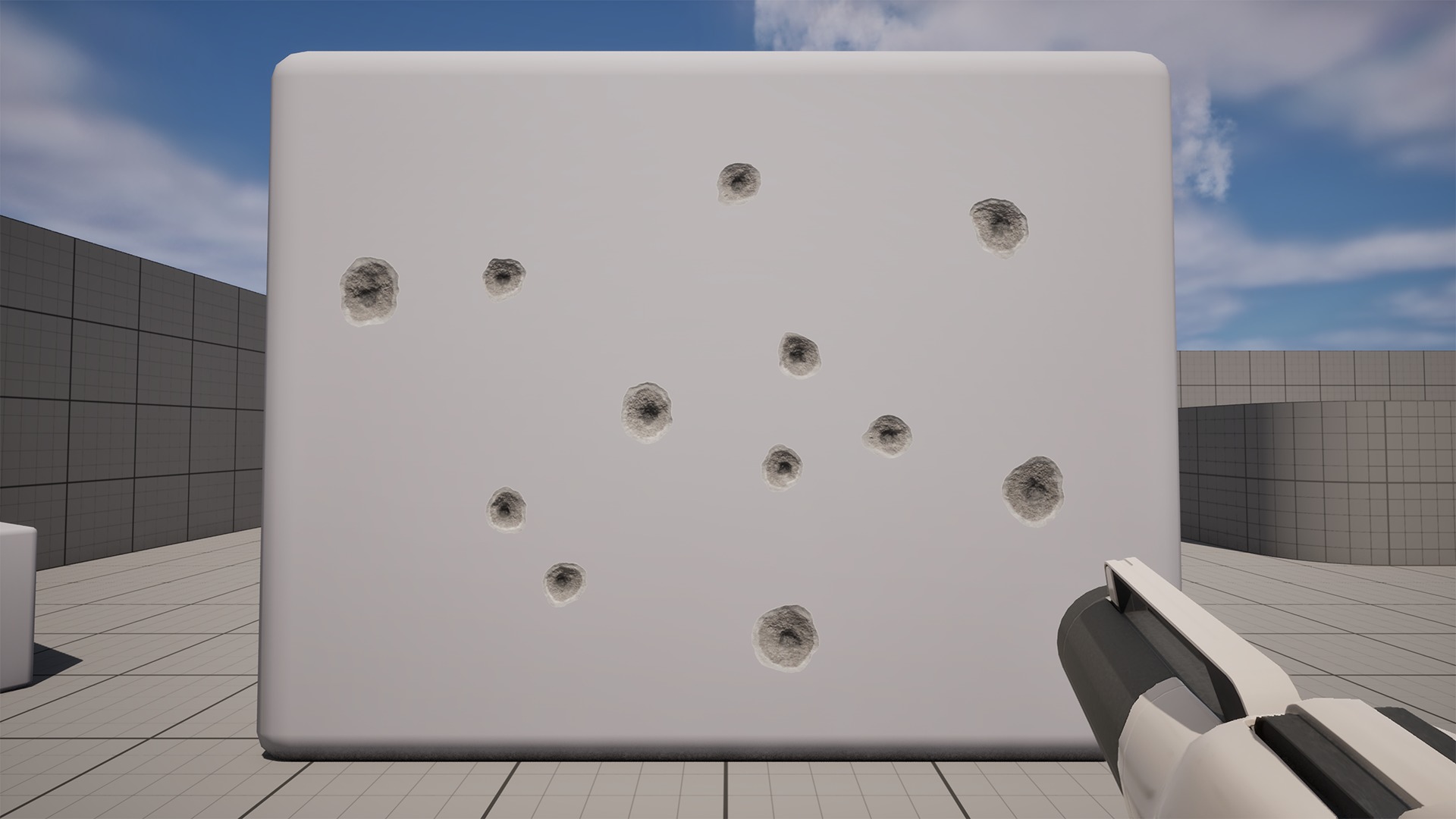 15 Bullet Hole Decals Pack on Concrete Wall 2 Texture_6