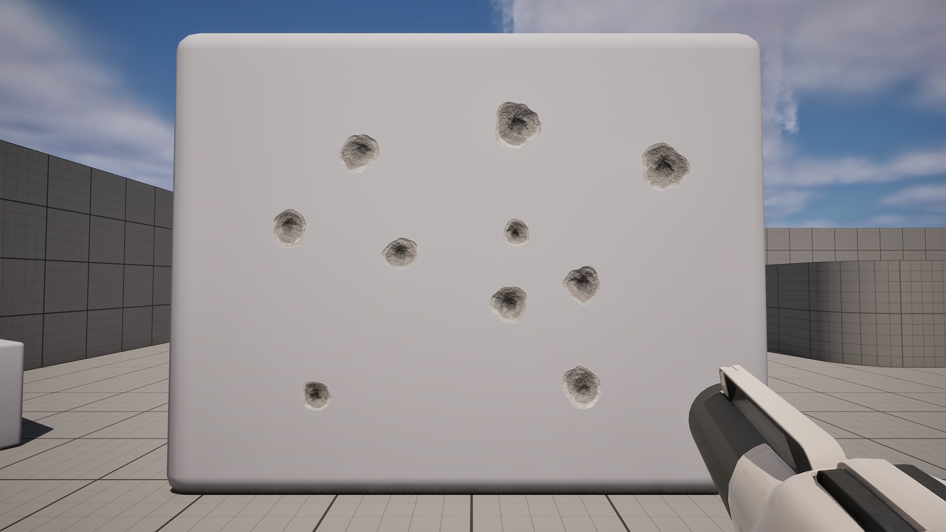 15 Bullet Hole Decals Pack on Concrete Wall 2 Texture_7