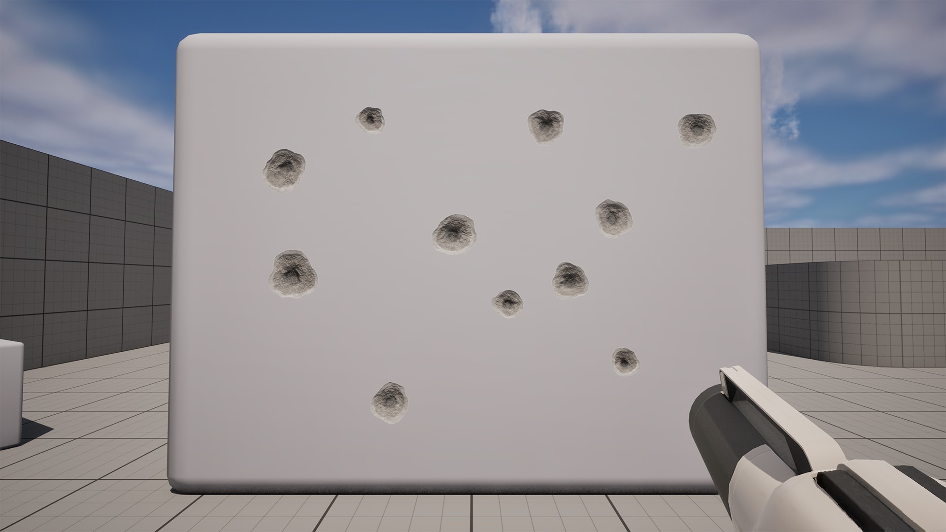 15 Bullet Hole Decals Pack on Concrete Wall 2 Texture_5