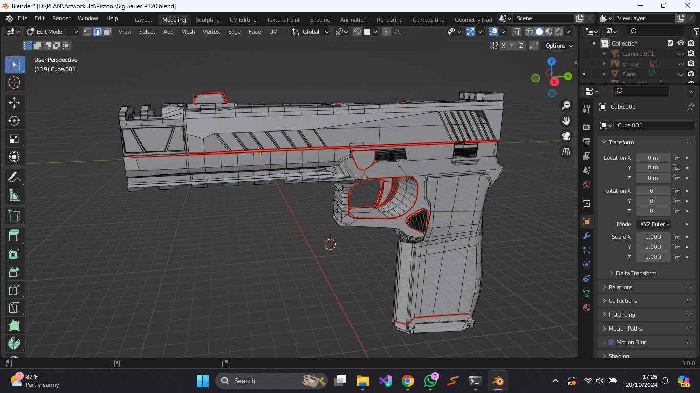 Sig Sauer p320 Low-poly 3D model_7