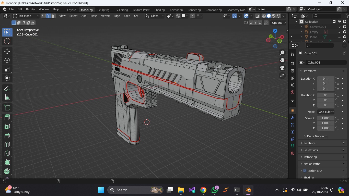 Sig Sauer p320 Low-poly 3D model_9