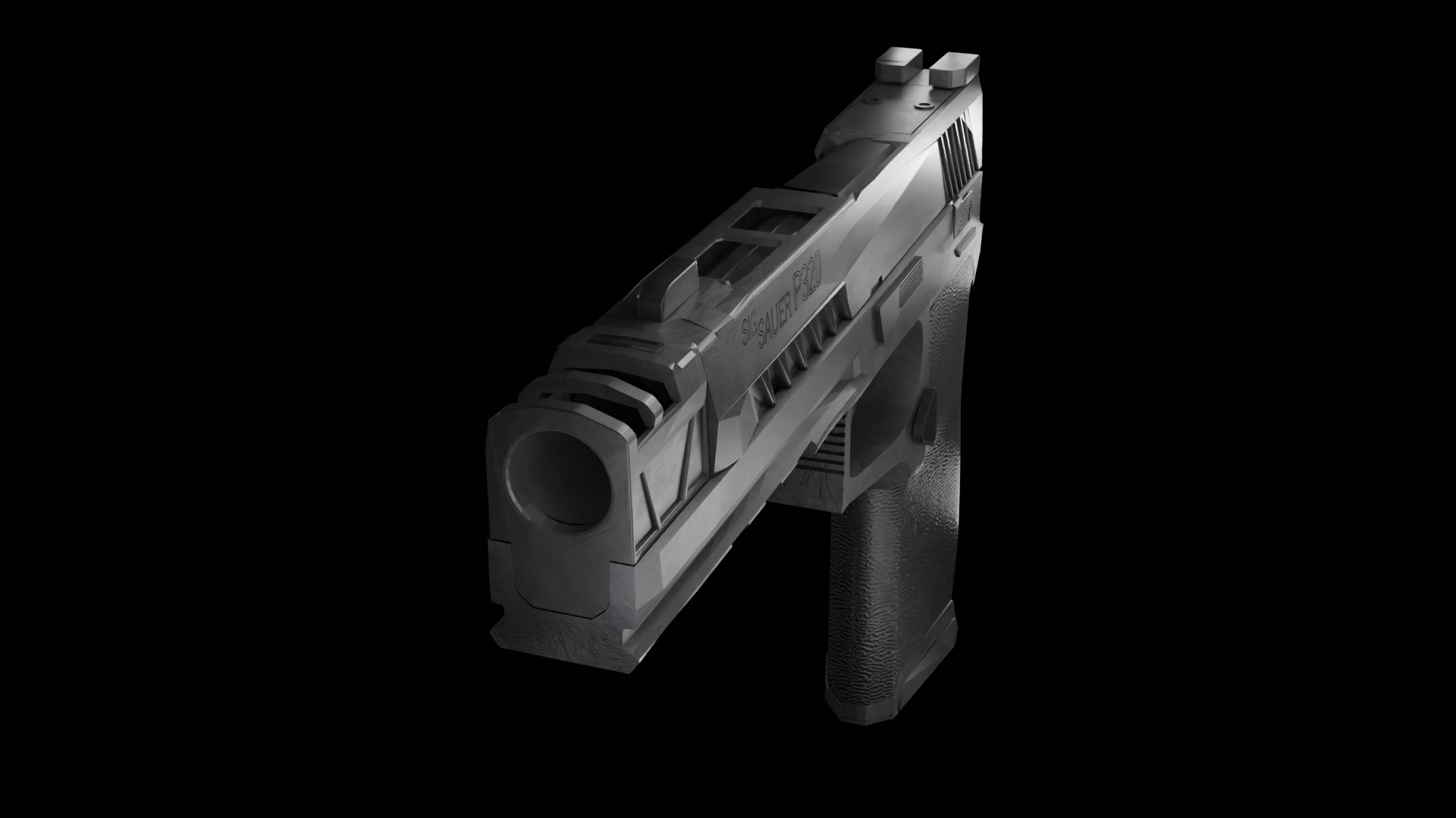 Sig Sauer p320 Low-poly 3D model_6