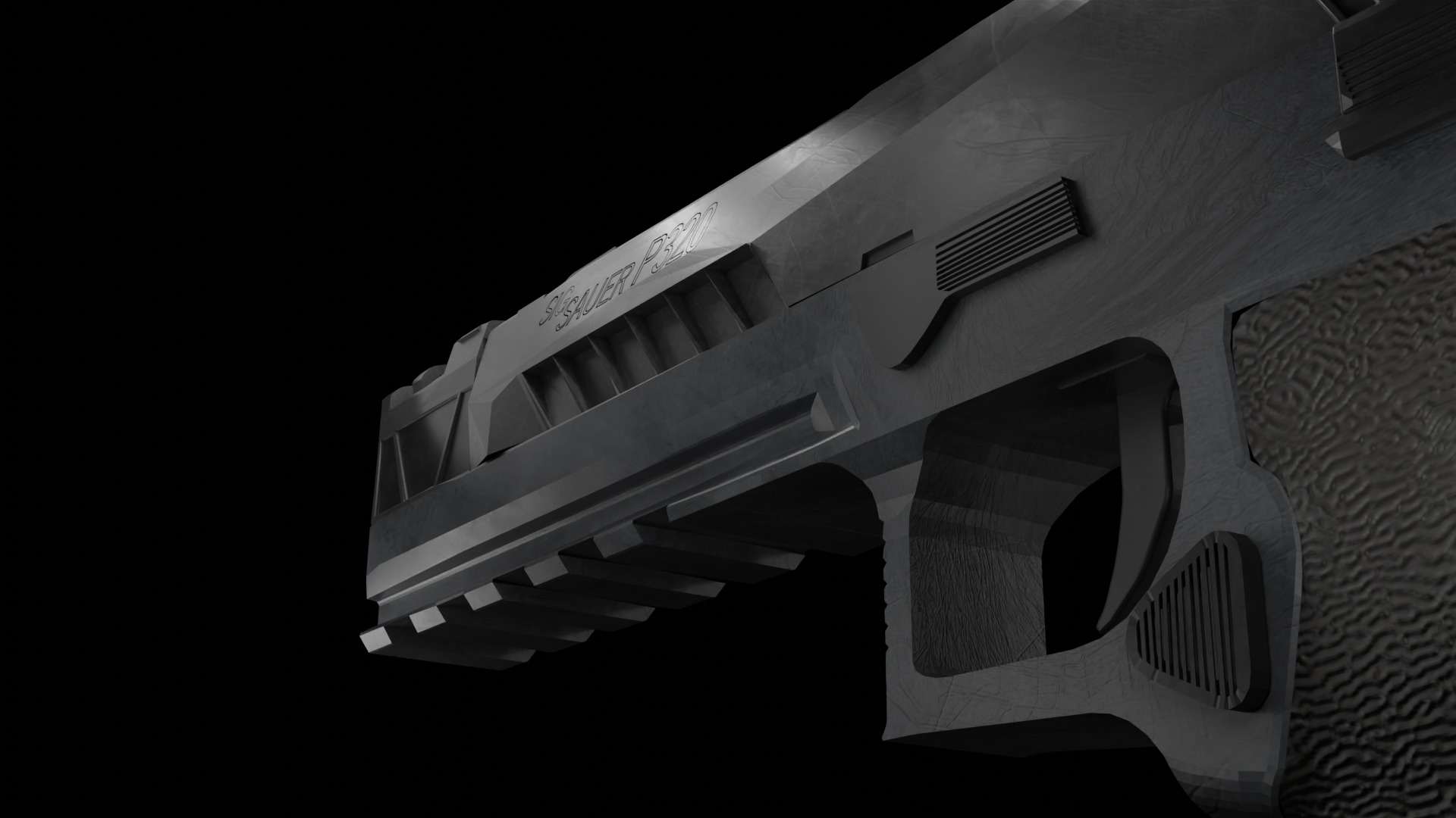Sig Sauer p320 Low-poly 3D model_2