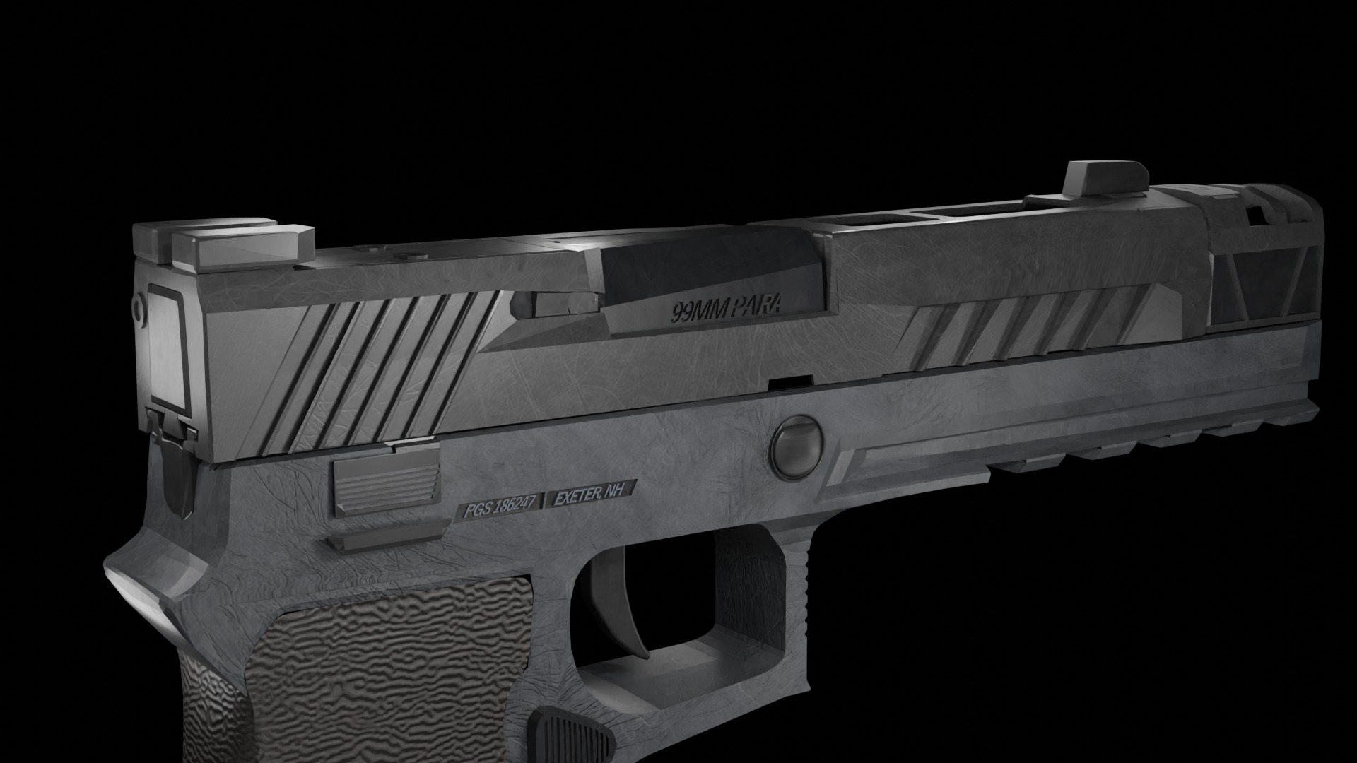 Sig Sauer p320 Low-poly 3D model_1