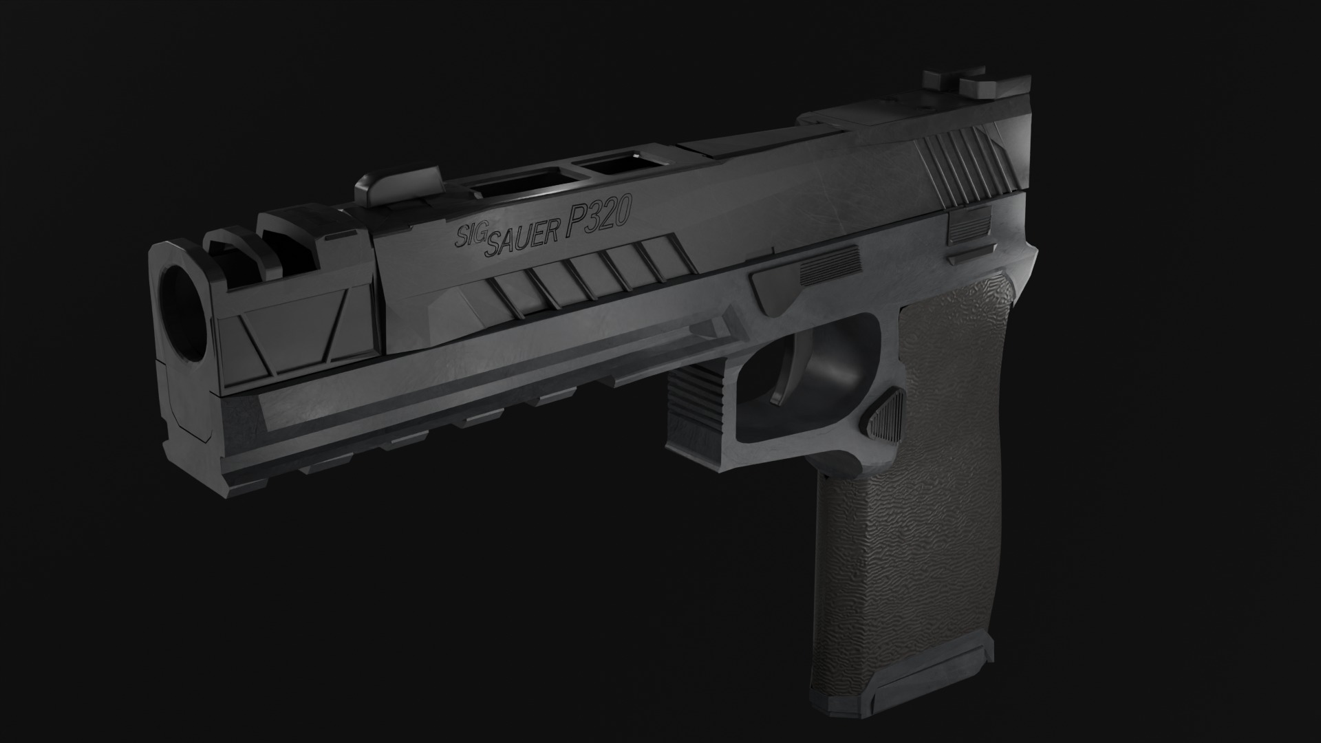 Sig Sauer p320 Low-poly 3D model_3