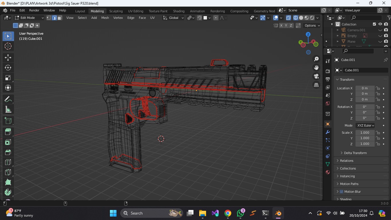 Sig Sauer p320 Low-poly 3D model_10