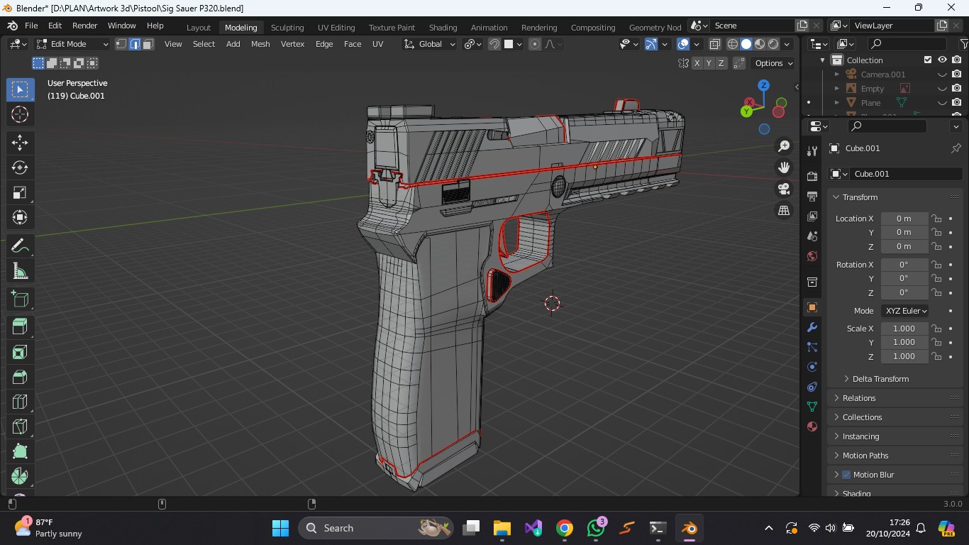 Sig Sauer p320 Low-poly 3D model_8