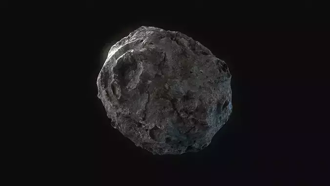 Realistic asteroid 1 Low-poly 3D model