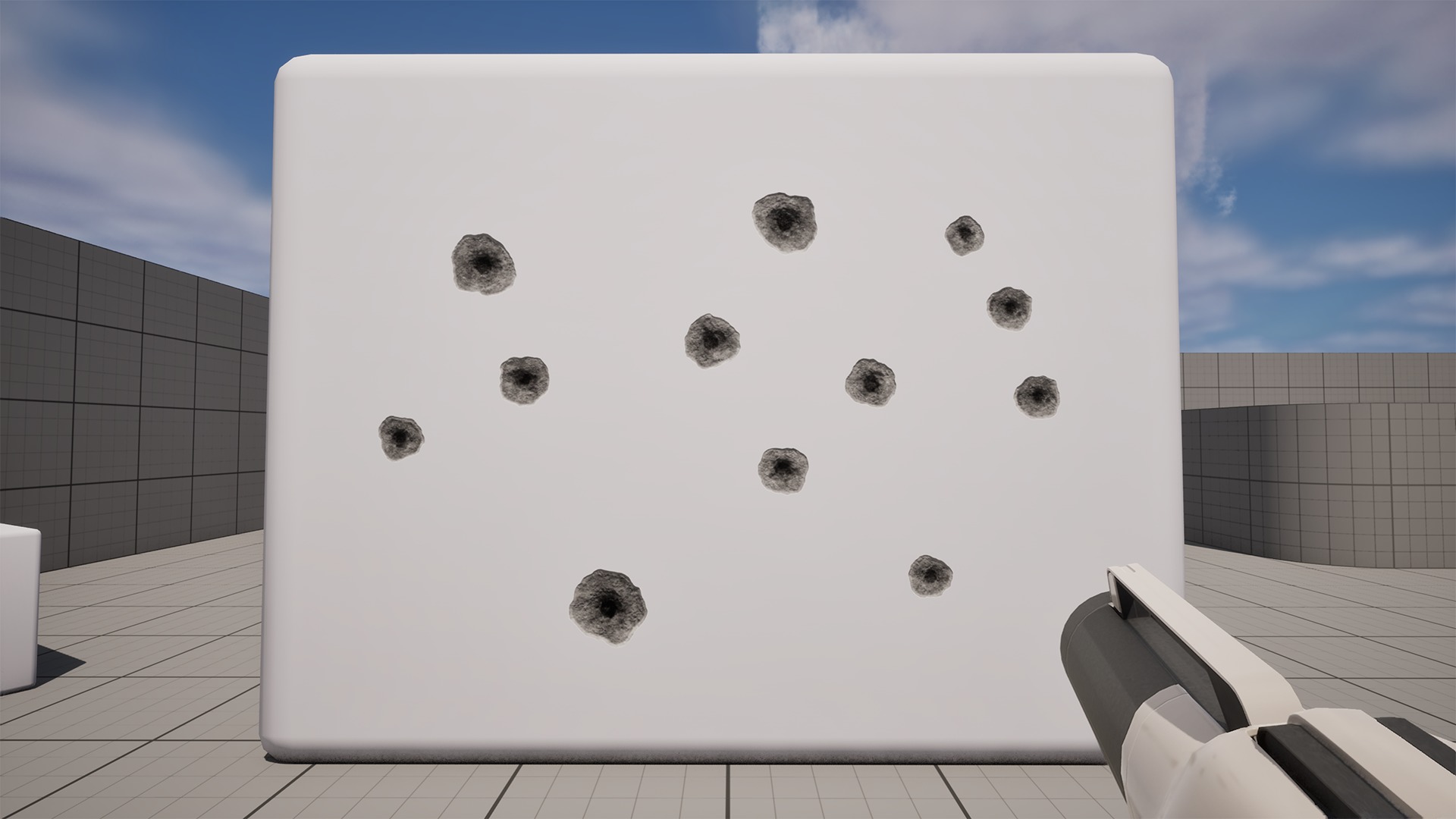 15 Bullet Hole Decals Pack on Concrete Wall 3 Texture_7