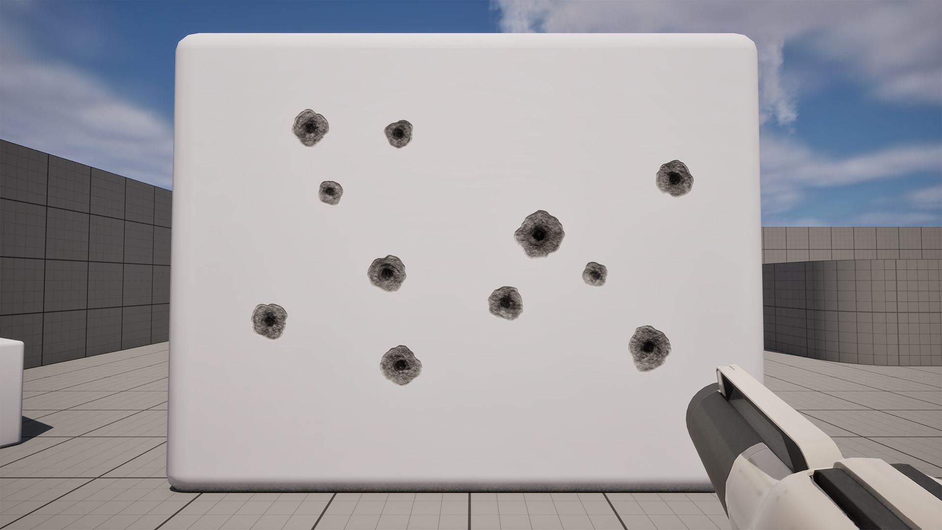 15 Bullet Hole Decals Pack on Concrete Wall 3 Texture_5
