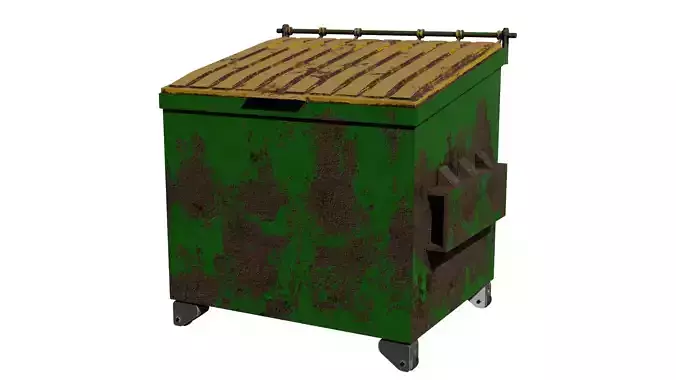 Trash container with rust